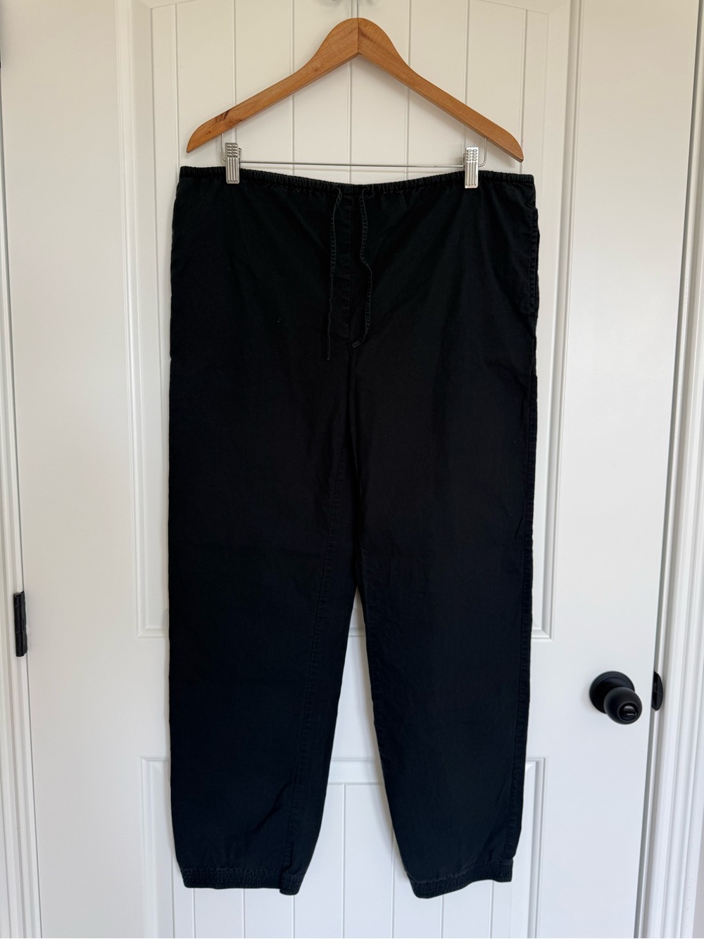 J. Peterman Co Black Easy Pants Drawstring Elastic Waist Travel Casual Boho XS